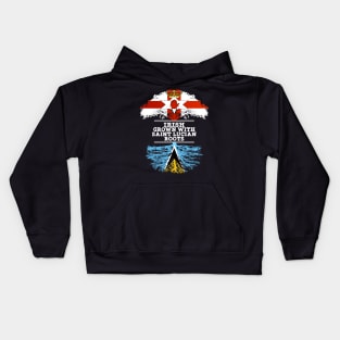 Northern Irish Grown With Saint Lucian Roots - Gift for Saint Lucian With Roots From Saint Lucia Kids Hoodie